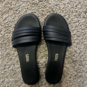 New TKEES Black Slide Sandals